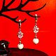 Серьги нарядные, белые. Латуль, кахолонг, циркон, английский замок. Серьги классические. ManTalis - Ваш личный амулет. Ярмарка Мастеров.  Фото №10
