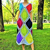 Платье сарафан ажурное вязаное крючком