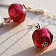 "Pomegranate" - lampwork glass pendant, earrings. Jewelry Sets. BeautyGlassByKate(Lampwork) (beauty-glass). My Livemaster. Фото №4