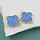 Connector Flower 19x15x5mm blue/gold plated (4657), Pendants, Voronezh,  Фото №1