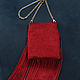 Order Red suede handbag with fringe. Inessa Tche. Livemaster. . Classic Bag Фото №3
