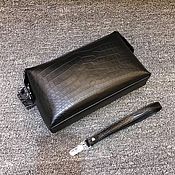 Сумки и аксессуары handmade. Livemaster - original item Purse-clutch men`s crocodile leather, in black.. Handmade.
