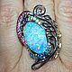 Ring 'Santorini' with a doublet opal, sapphires and tsavorite, Rings, Voronezh,  Фото №1