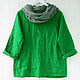 Order Green blouse oversize made of 100% linen. etnoart (etnoart). Livemaster. . Blouses Фото №3