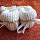 Booties for the baptism of the 'little Angels gold'. Babys bootees. flax&lace. Online shopping on My Livemaster.  Фото №2