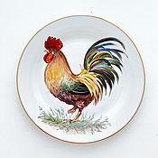 Посуда handmade. Livemaster - original item Plates: Cock. Handmade.