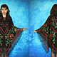Order Black shawl, Lace Russian embroidered shawl, Bridal cape №23N. Oksana (superplatok). Livemaster. . Shawls Фото №3