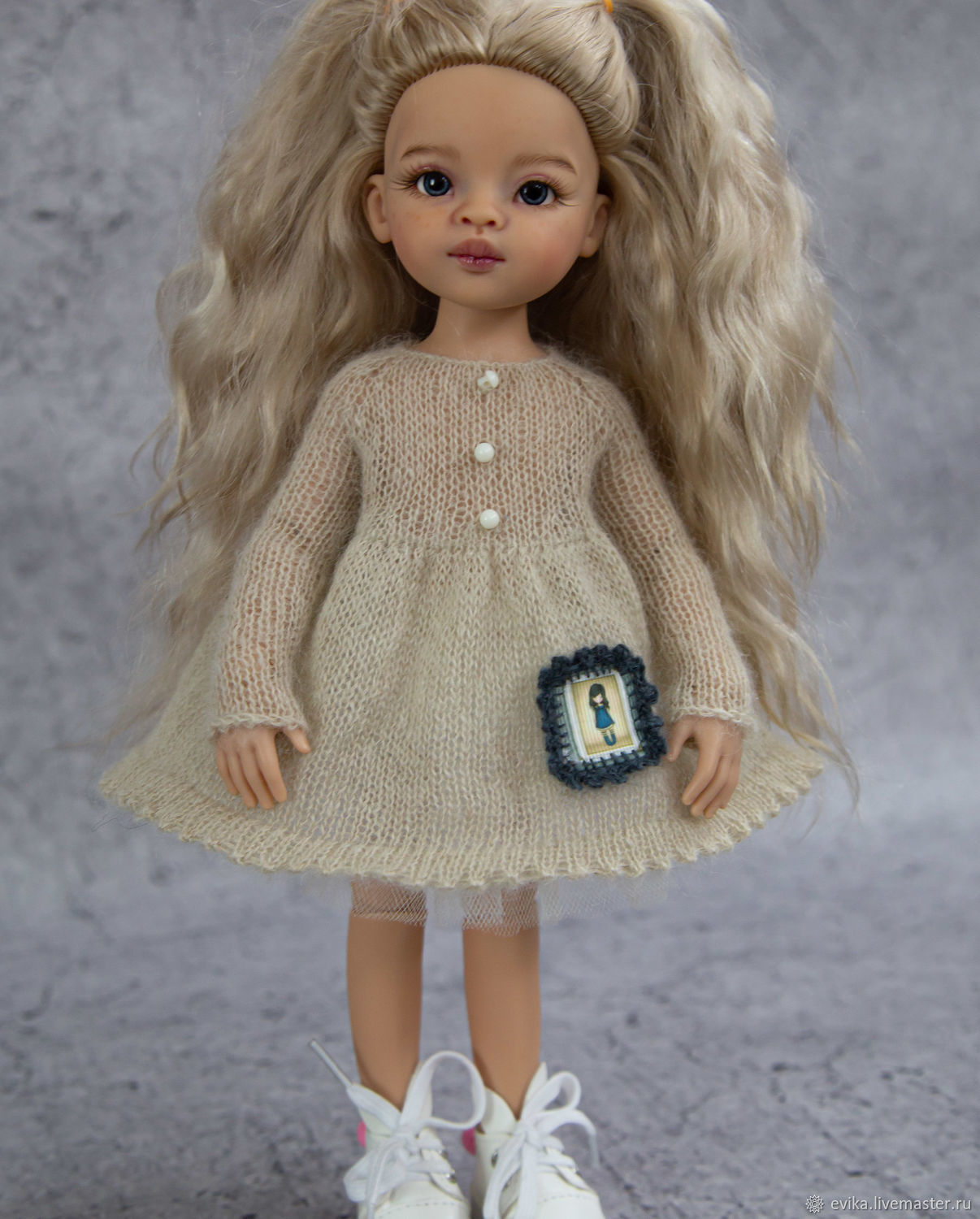 Вязаное платье для куклы