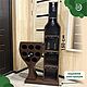 Мини-бар напольный (винница) из массива дуба. Подставки для бутылок и бокалов. Лесная Сказка. Интернет-магазин Ярмарка Мастеров.  Фото №2