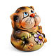 Ceramic figurine 'Cat with a flower'. Figurine. Ceramics A. Boka. Интернет-магазин Ярмарка Мастеров.  Фото №2