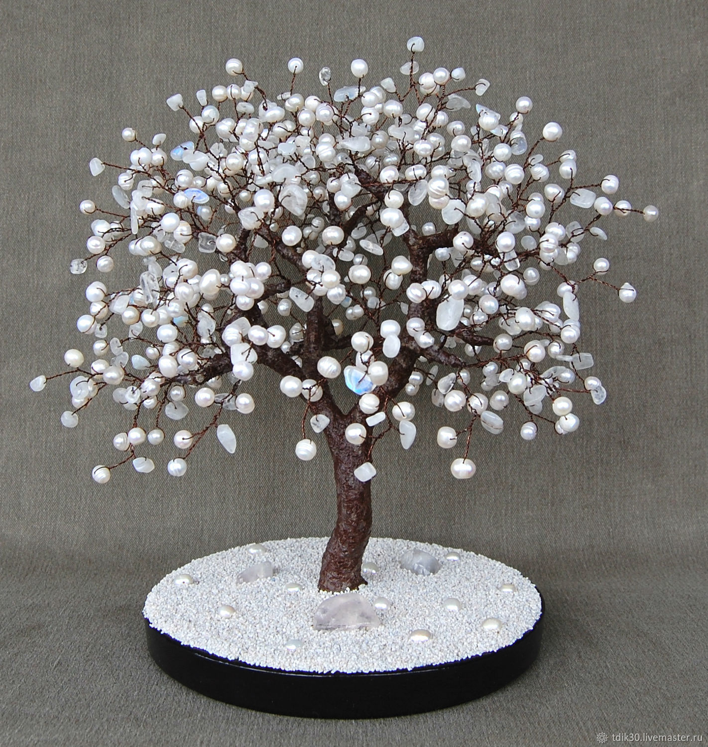A tree of white pearls and moonstone Adular, Trees, Maikop,  Фото №1