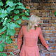 Long sleeve linen dress 'Summer Sunset' peach. Dresses. ZanKa. My Livemaster. Фото №4