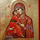 Икона Богородица Владимирская. Иконы. Выставка Церковного искусства. (ikonaruzm). Интернет-магазин Ярмарка Мастеров.  Фото №2