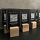 Бесконтактное меню, отзывы, ссылки по QR коду на основе из дуба. Атрибутика. GIFT FOR BABY (Андрей и Оля). Ярмарка Мастеров.  Фото №4