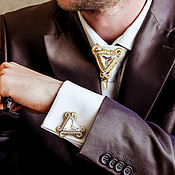 Украшения handmade. Livemaster - original item Brooch tie Edward. WHITE AND GOLD. jewelry for men. Handmade.