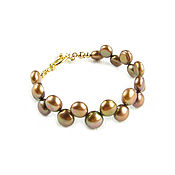Украшения handmade. Livemaster - original item Pearl Bracelet, Brown Natural pearl bracelet. Handmade.