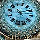 Часы настенные бирюзовые из натуральных камней И Swarovski. Часы классические. Картины и настенные часы BelleАrti (bellearti). Ярмарка Мастеров.  Фото №4
