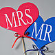 сердечки для фотосессии "MR и MRS". Наборы для фотосессий. Яна Трофименко WEDDING (ms-smily-wed). Ярмарка Мастеров.  Фото №4