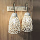 Order sconce: Cream openwork-wall lamp. Elena Zaychenko - Lenzay Ceramics. Livemaster. . Sconce Фото №3