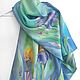Batik scarf 'Irises' natural silk. Scarves. Handpainted silk by Ludmila Kuchina. Online shopping on My Livemaster.  Фото №2
