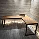 Угловой стол из массива дуба в стиле лофт "Table - 102". Столы. EasyLOFT. Интернет-магазин Ярмарка Мастеров.  Фото №2