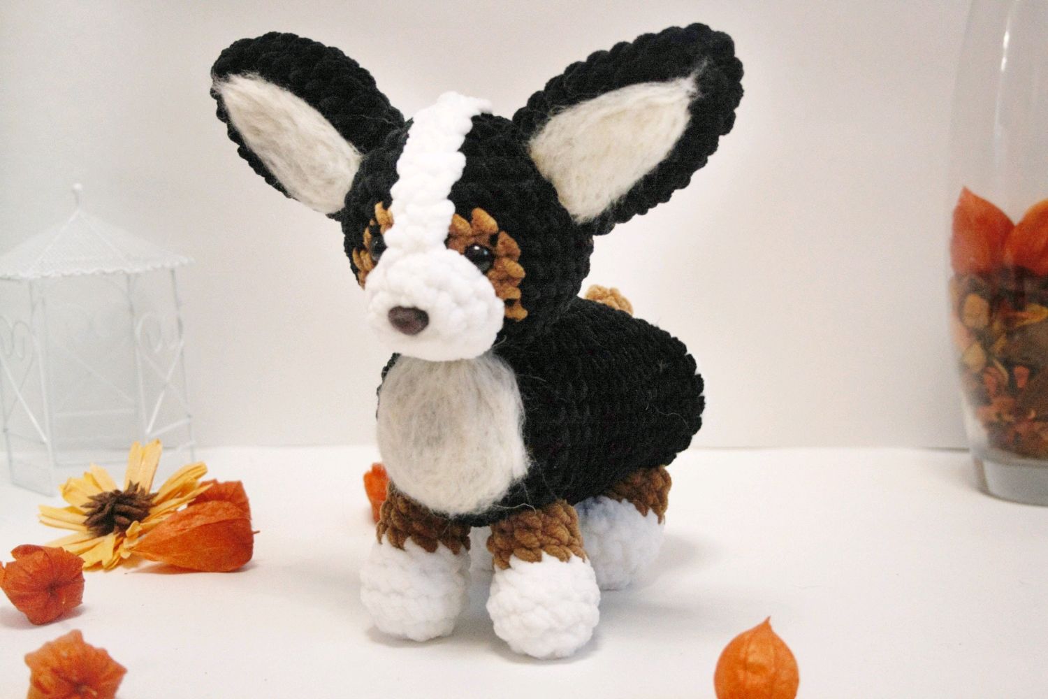 Игрушка корги Вязаная Плюшевая игрушка корги Вязаная Собака корги в ...