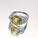 Кольцо с камнями: Цитрин 4.2 ct. и бесцветный Циркон. Кольца. Зов Камня - магазин украшений. Интернет-магазин Ярмарка Мастеров.  Фото №2