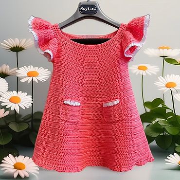 Платье крючком для маленькой девочки | Вязание - схемы, фото и описания