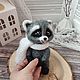 Игрушка валяная Енотик. Войлочная игрушка. Сердечности из шерсти и меха (serdechko-by). Ярмарка Мастеров.  Фото №4