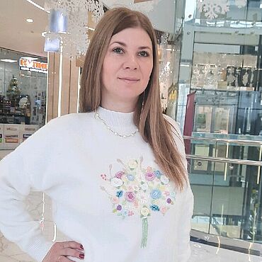 Одежда ручной работы. Ярмарка Мастеров - ручная работа Джемперы с вышивкой "Букет". Handmade.