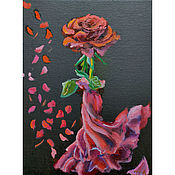 Картины и панно handmade. Livemaster - original item Painting rose flower 