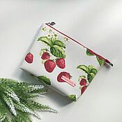 Сумки и аксессуары handmade. Livemaster - original item Cosmetic bag with a Strawberry pocket. Handmade.