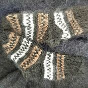 Аксессуары handmade. Livemaster - original item Knitted down socks stripe 100% goat down. Handmade.