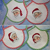 Сувениры и подарки handmade. Livemaster - original item Cross stitch Aprons decorative Santa. Handmade.