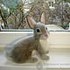 Grey hare / felted wool bunny / hare interior toy. Felted Toy. Woolen Zoo. My Livemaster. Фото №6