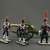 Подарки к праздникам handmade. Livemaster - original item Set of soldiers 54 mm. Hand painted. Napoleonica. Gun. Artillery. Handmade.