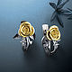 Earrings classic: Golden roses, Earrings, Tolyatti,  Фото №1