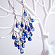 Silver earrings with spinel chandelier 'IndigoVIP'. Earrings. White Book. Online shopping on My Livemaster.  Фото №2