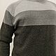 The sweater is grey with a color transition. Mens sweaters. Knitted Things For All (matronka). My Livemaster. Фото №4