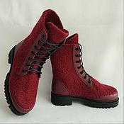 Обувь ручной работы handmade. Livemaster - original item All-steel boots with leather Wine. Handmade.