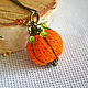 Pendant of yarn 'Pumpkin'. Pendants. Cotton_jewelry by Olga Shestova. Online shopping on My Livemaster.  Фото №2