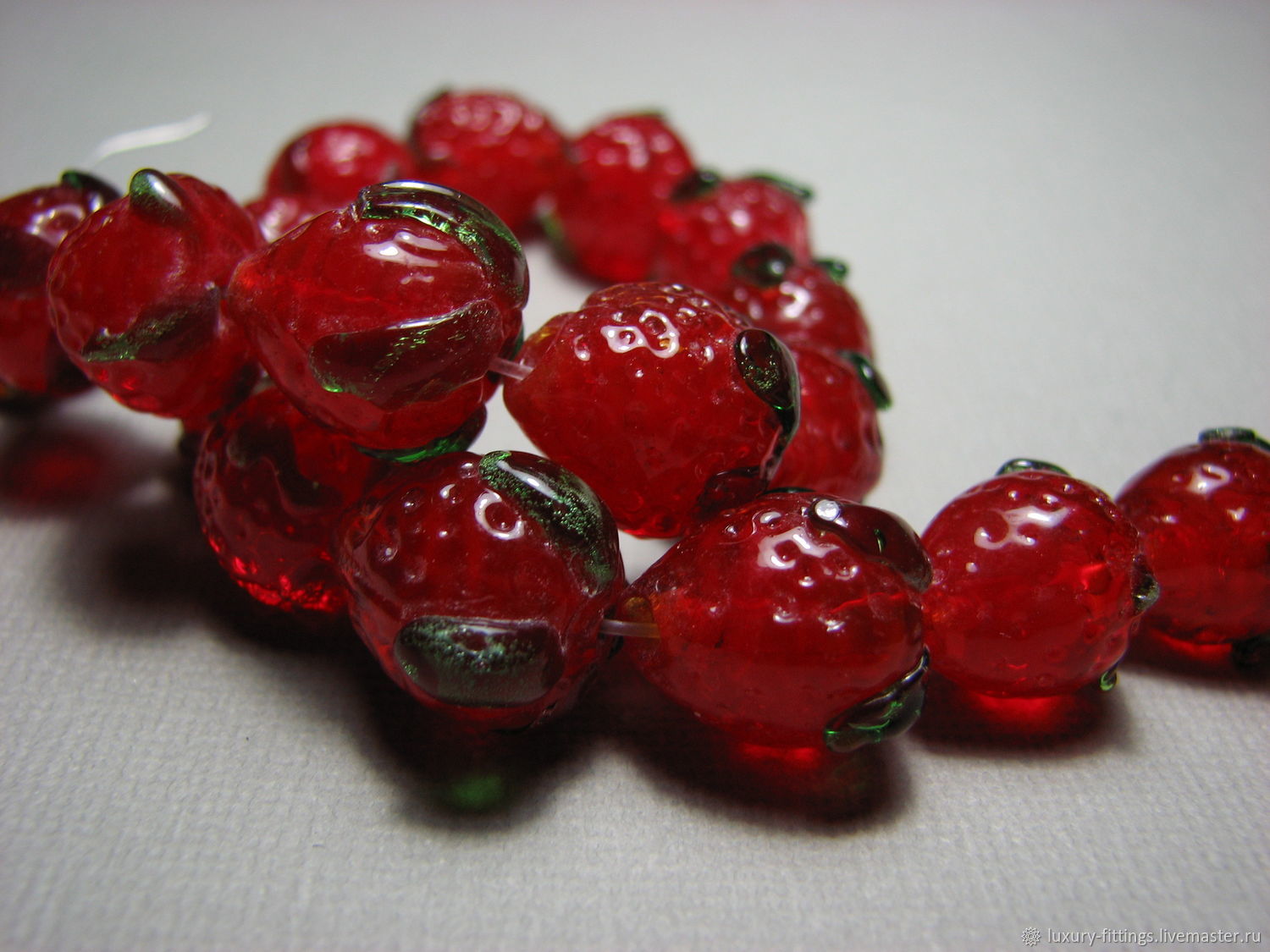 Strawberry glass, Glass bead, Beads1, Moscow,  Фото №1