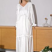 Одежда handmade. Livemaster - original item Dresses: satin snow-white dress (boudoir/for photo shoots). Handmade.
