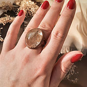 Украшения handmade. Livemaster - original item Copper ring rutile quartz (hairy).. Handmade.