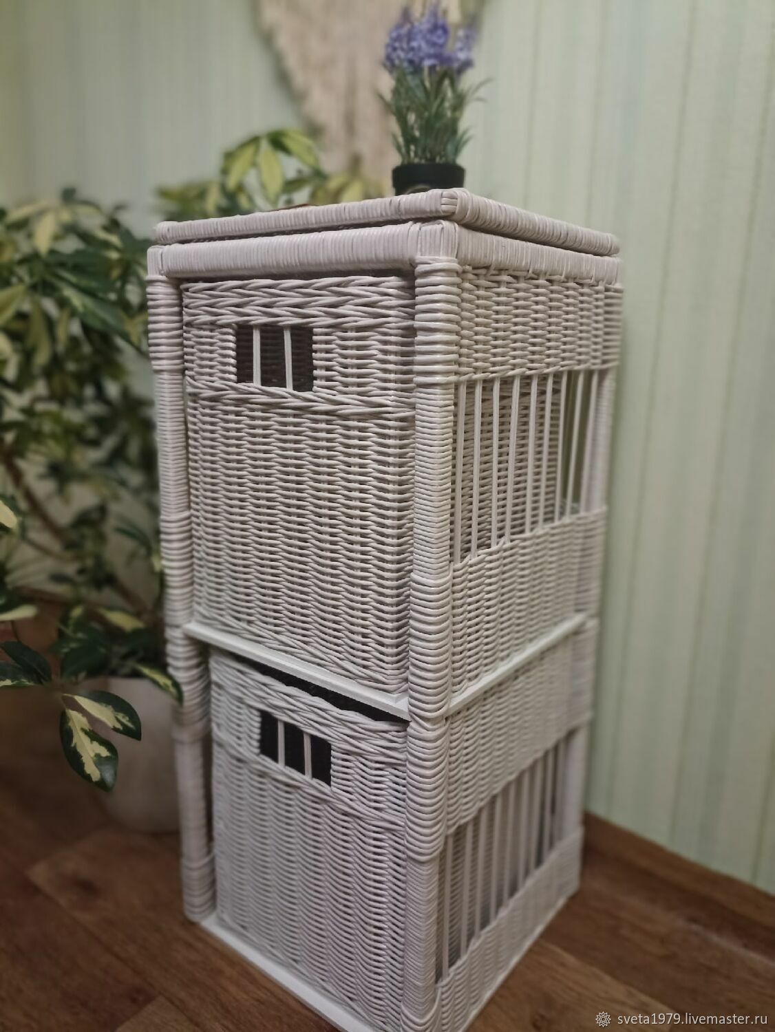Плетеная этажерка с выдвижными коробами в интернет-магазине на Ярмарке ...