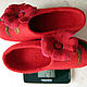 Red felted Slippers red color. Slippers. snezhana-snezhina (snezhanap). My Livemaster. Фото №5