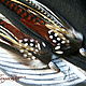 Black and chocolate feather earrings, Earrings, Moscow,  Фото №1
