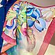Платок батик шелковый silk100% расписной batik Летнее настроение, Палантины, Санкт-Петербург,  Фото №1