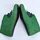 Felted Slippers green Clover for luck. Slippers. snezhana-snezhina (snezhanap). My Livemaster. Фото №4