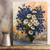 Картины и панно handmade. Livemaster - original item Oil painting, still life with wild flowers 